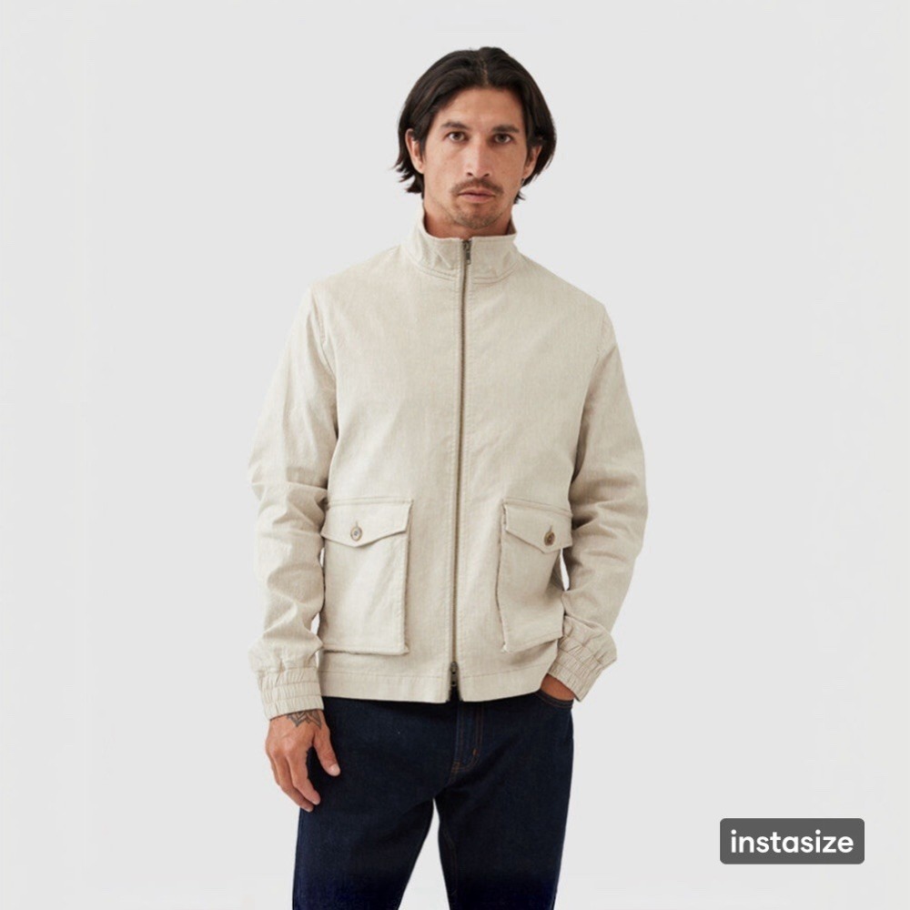 Rodd & Gunn XS Beige Twin Bridges Jacket Cotton Linen Blend Pockets Full Zip‎